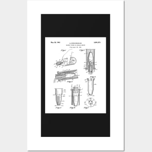 Whisky Pourer Patent - Whisky Art - Black And White Posters and Art